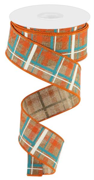 1.5" x 10yd Printed Plaid/Royal image 0