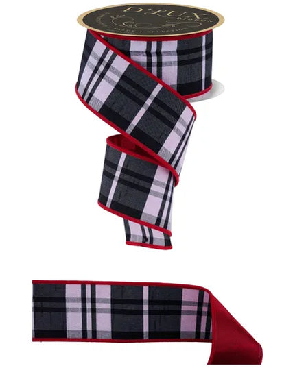 2.5" x 10yd Plaid Faux Dupioni/Fused