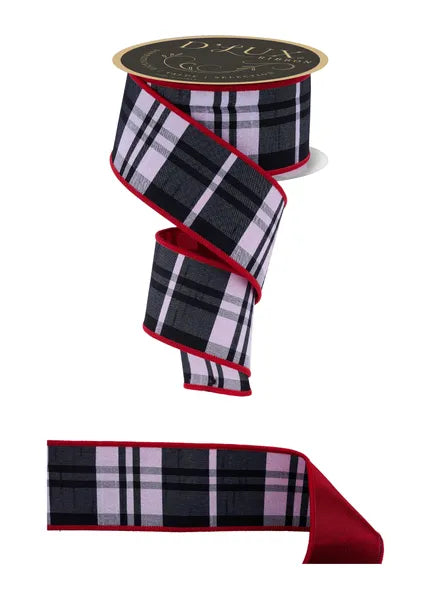 2.5" x 10yd Plaid Faux Dupioni/Fused