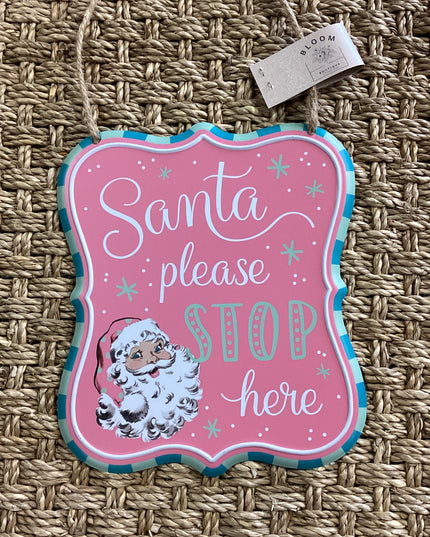 Santa Please Stop Here Sign image 0