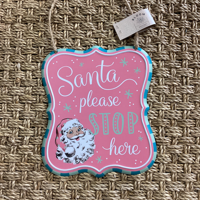 Santa Please Stop Here Sign image 0