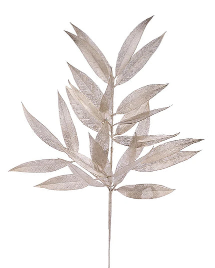 23" White Willow Leaf Spray