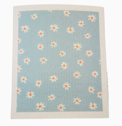 Daisy Print Swedish Dish Cloth