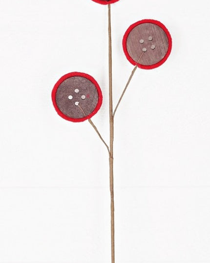 24" Wooden Button Spray