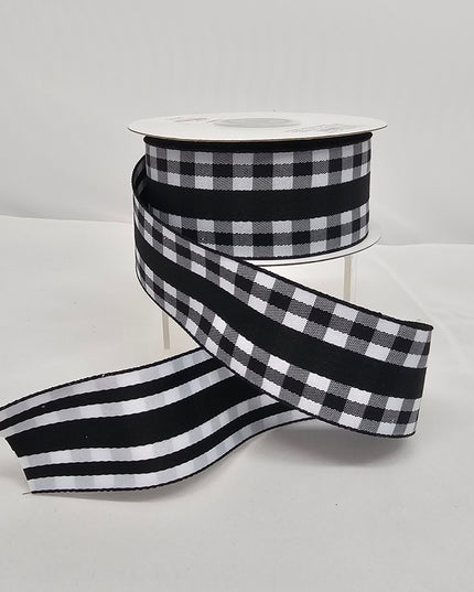 1.5"x10Y Black Gingham Ribbon image 0