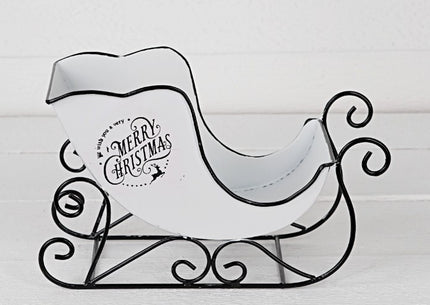 Metal Sleigh - White