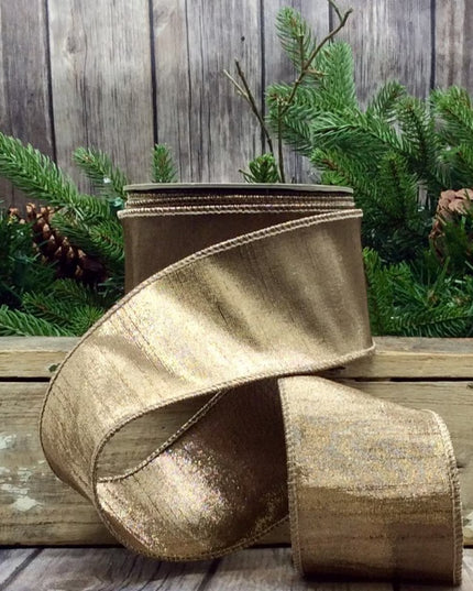 2.5" x 10yds metallic dupioni fused