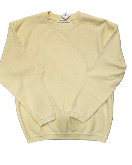 Luxe Corded Sweatshirt- Pale Banana image 0