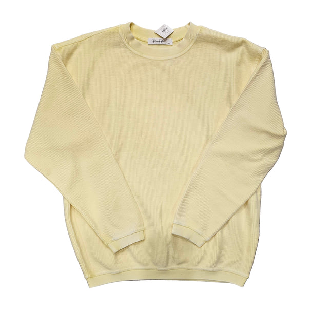 Luxe Corded Sweatshirt- Pale Banana image 0
