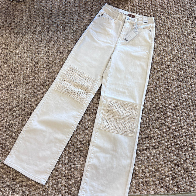Judy Blue Ivory Wide Leg Jeans image 0