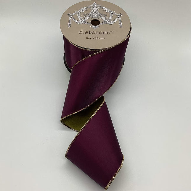 4" x 10yds velvet gold lame back