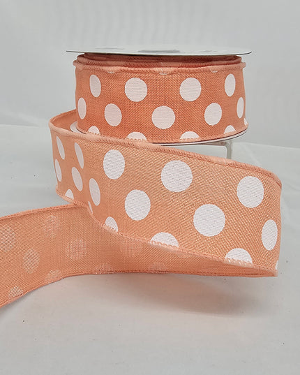 1.5"x10Y Plaid or Polka Dot Ribbon Orange image 0
