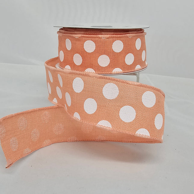 1.5"x10Y Plaid or Polka Dot Ribbon Orange image 0