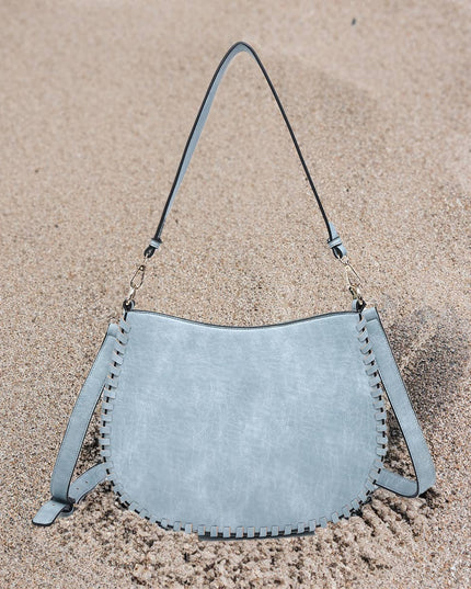 M2415 Raquel Whipstitch Trim Crossbody/Saddle Bag
