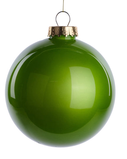 150MM Glass Look Ornament Lime Green image 0