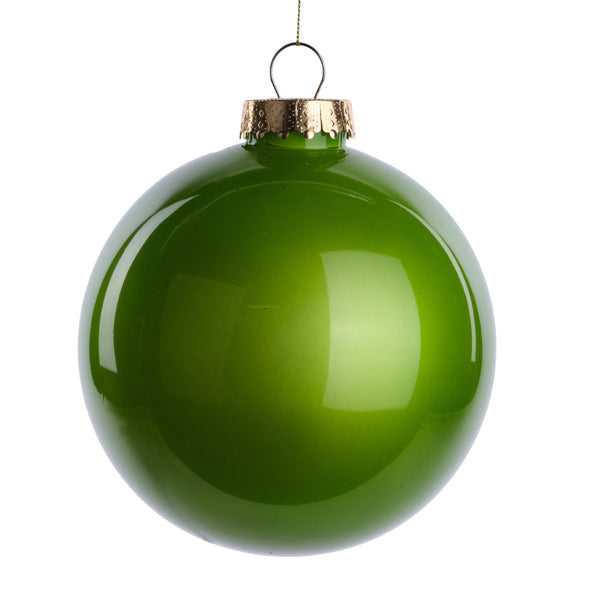 150MM Glass Look Ornament Lime Green image 0