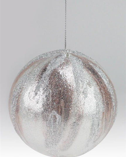 Marbled Ball Ornament Silver