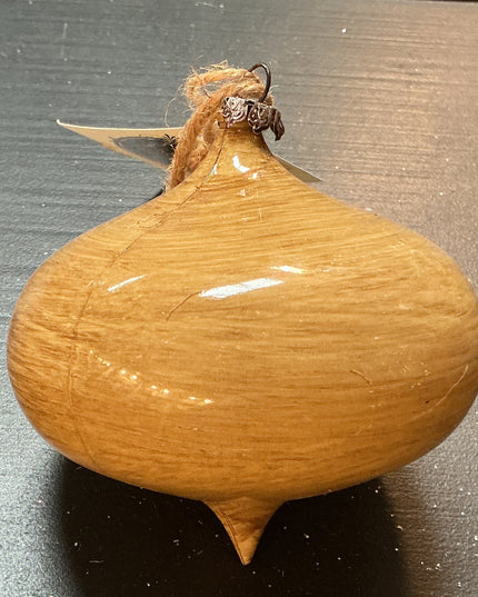 4” Wood Grain Ornament - Onion Shaped