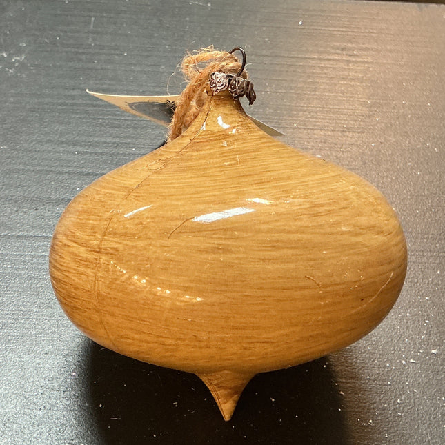4” Wood Grain Ornament - Onion Shaped