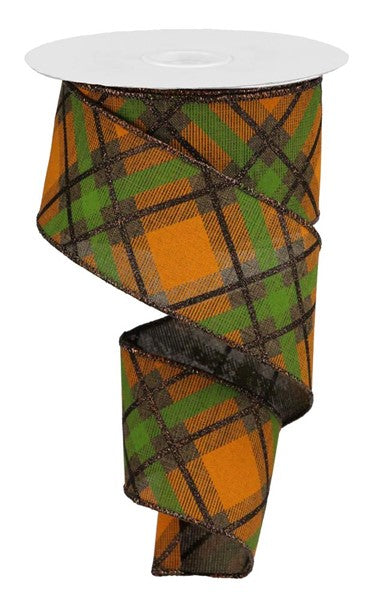 2.5" x 10yd Glitter Plaid On Royal image 0