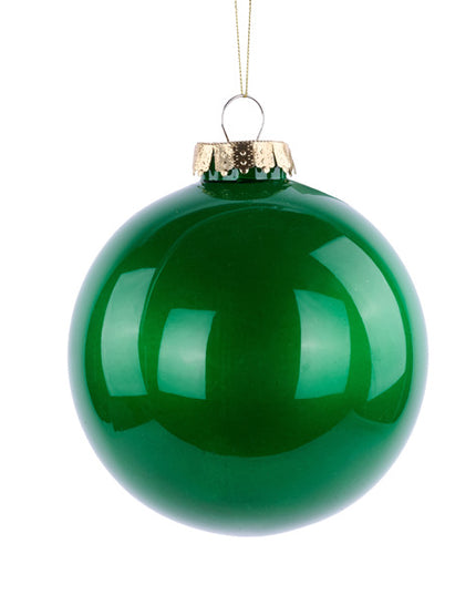 100MM Glass Look Ornament Emerald image 0