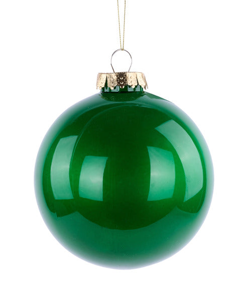 100MM Glass Look Ornament Emerald image 0