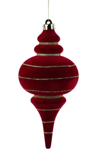 9.75" Flocked Finial Ornament