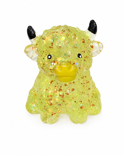 Cute Pinch Glitter Highland Bull Squishy