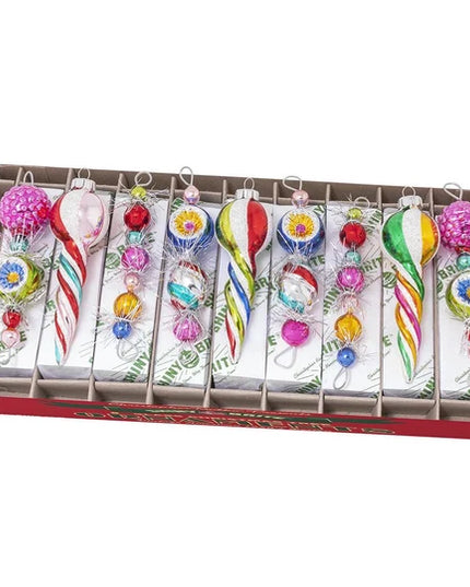 Christmas Confetti 9 Count 4" Shape Icicles