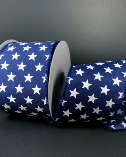 Navy and White Stars 2.5" x 10 yds