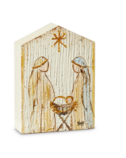 7.75" Holy Family Textured Block