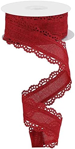 Scalloped Edge Royal Burlap Ribbon