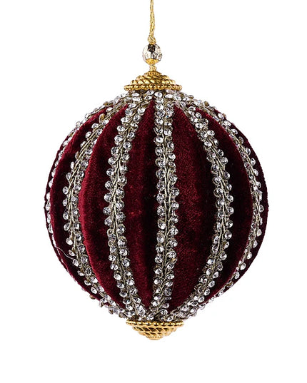 4"Dia Lace Diamond/Velvet Orn