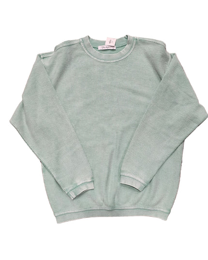 Luxe Corded Sweatshirt- Pool Blue image 0