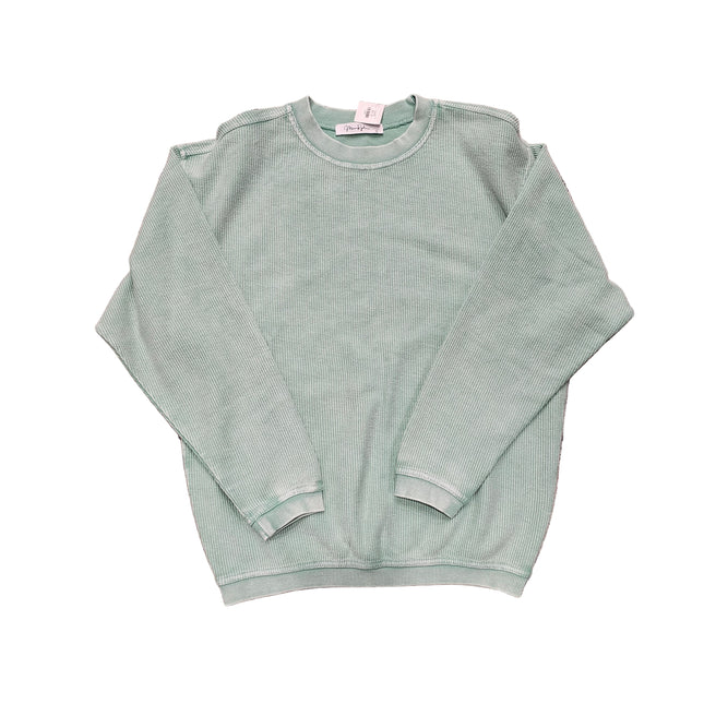 Luxe Corded Sweatshirt- Pool Blue image 0