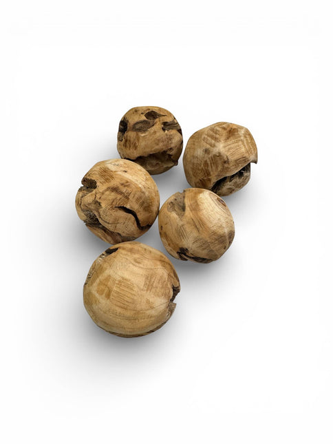 Decorative 4" Wood Orb