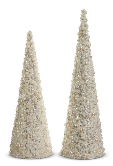 Pearl Embellished Tree Cone