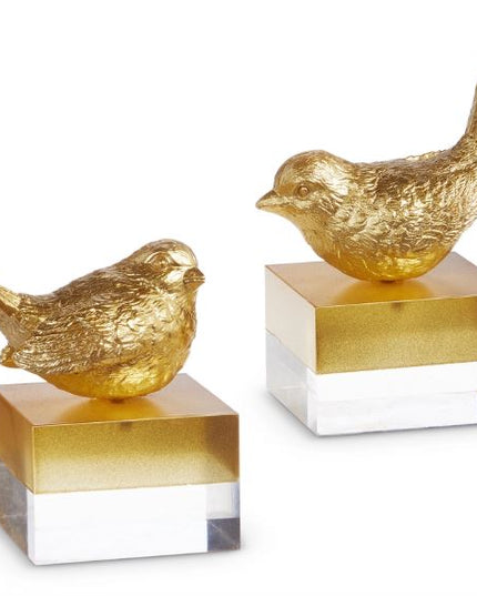 5" Gold Bird On Two Toned Block