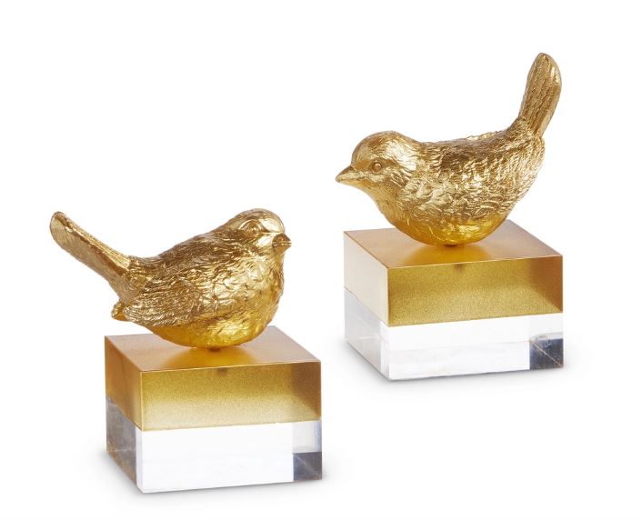5" Gold Bird On Two Toned Block