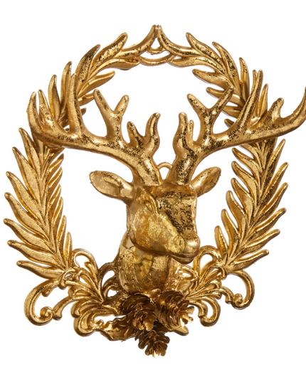 Deer with Wreath Emblem Ornament