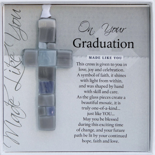 Handmade Glass Cross for Graduate