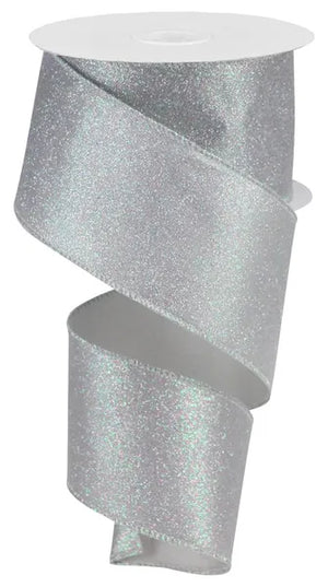 2.5" x 10yd Iridescent Glitter On Satin