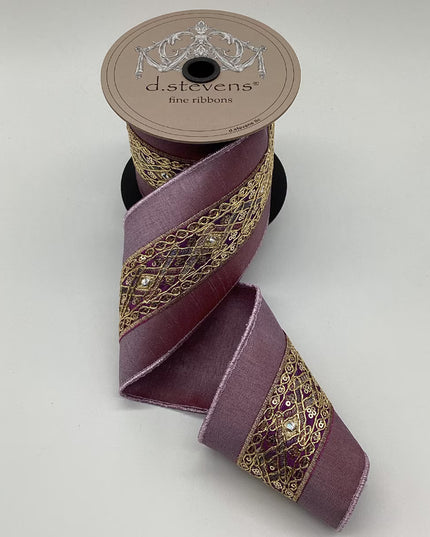 4" x 5yds dupioni gold center trim