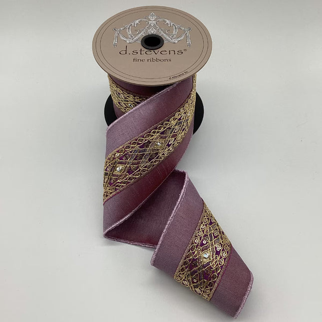 4" x 5yds dupioni gold center trim