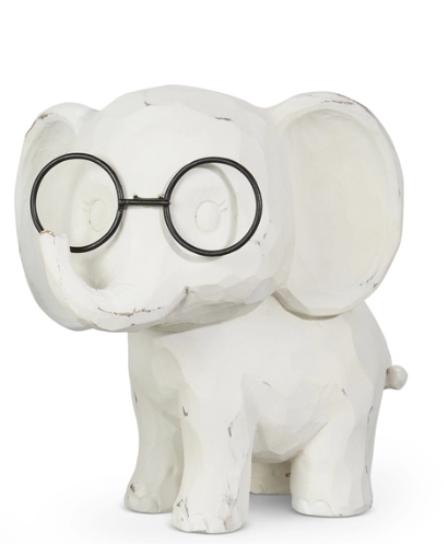Elephant Figurine with Glasses