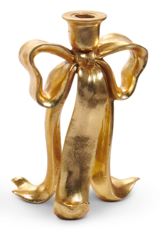 Gold Bow Candlesticks
