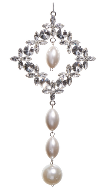 Jewel and Pearl Ornament 6"