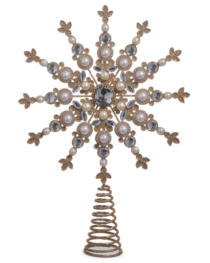 13.5" Jeweled and Pearl Star Topper
