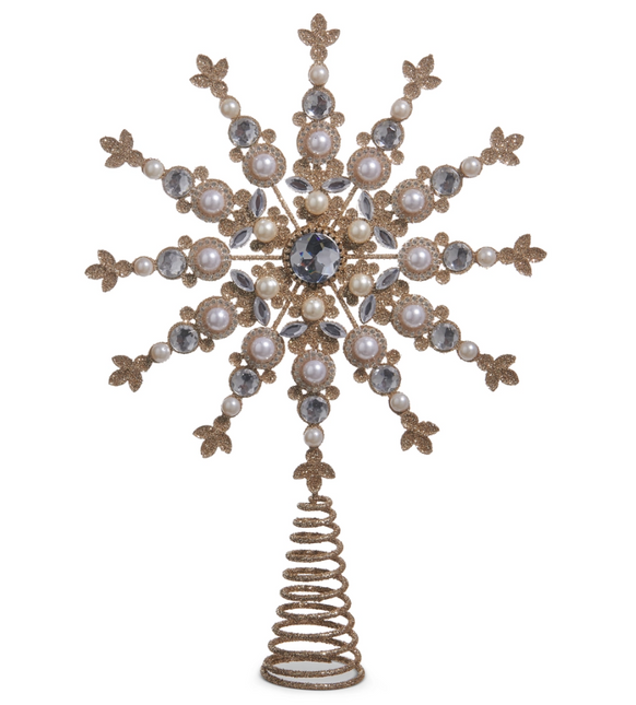 13.5" Jeweled and Pearl Star Topper
