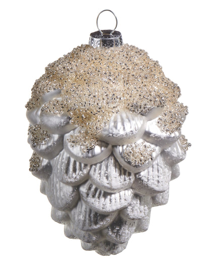 4.5" Iced Pinecone Ornament